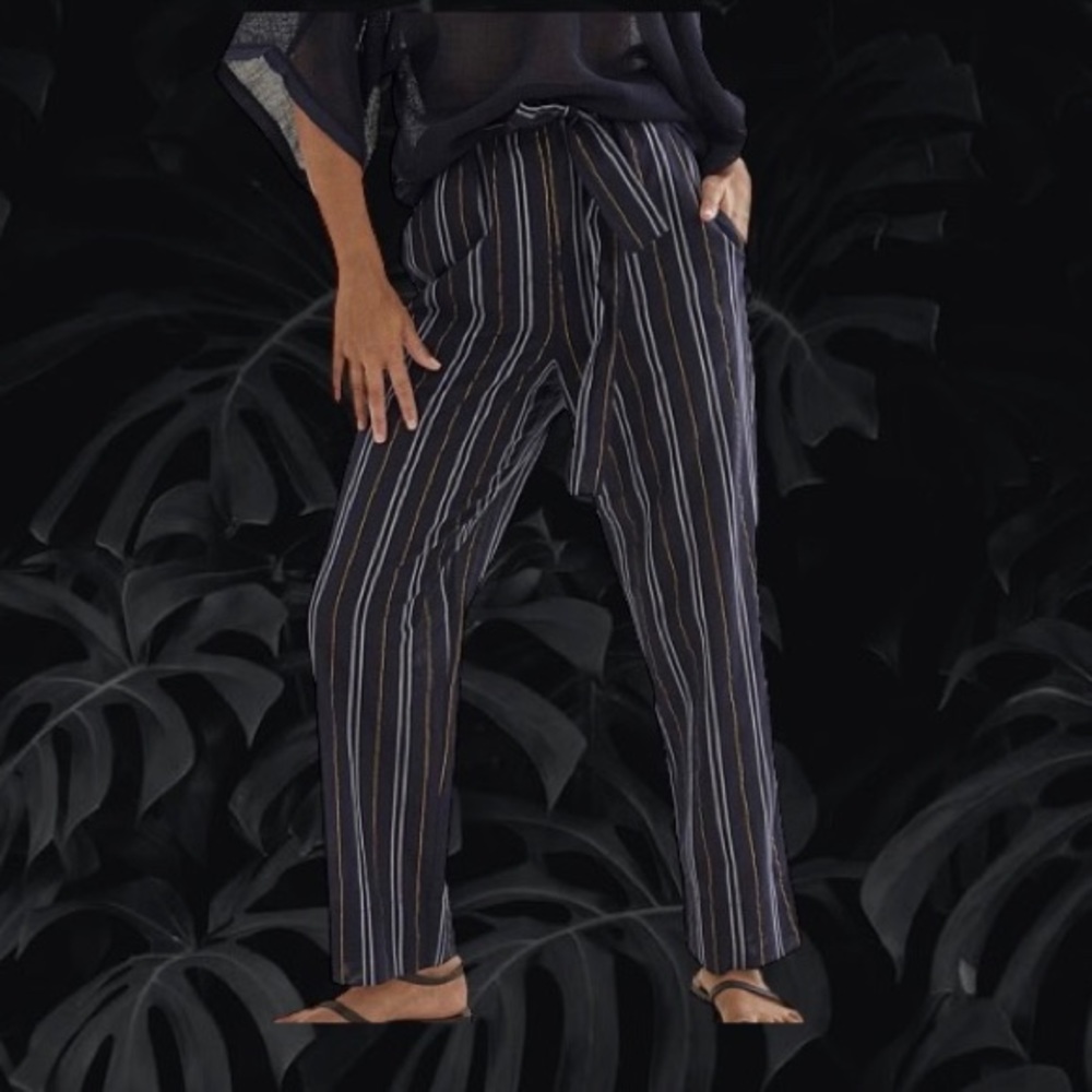 Country Road NWT Lurex Striped Black Pants (Size 6)